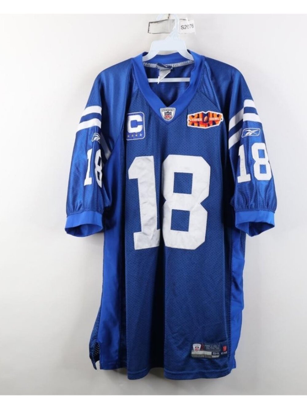 Vintage Reebok Mens 54 Super Bowl XLIV Peyton Manning Indianapolis Colts Jersey